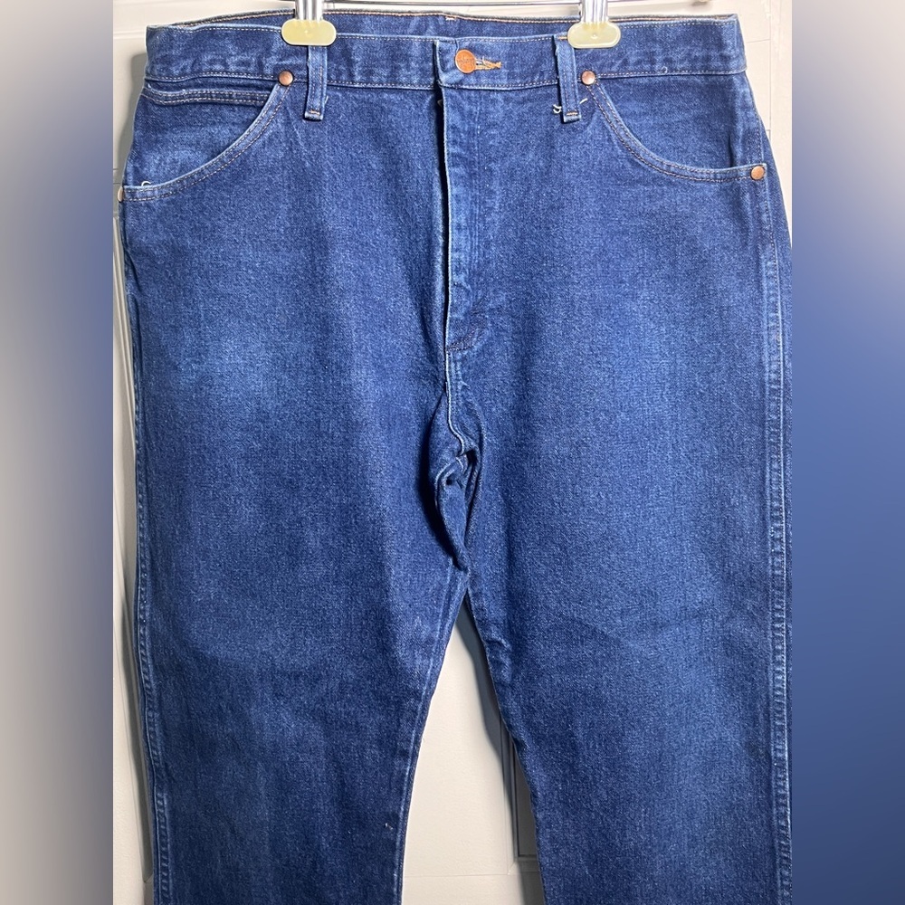 Wrangler 13MWZ Cowboy Cut Original Fit Jeans Dark Indigo 36x30 Made Mexico - Picture 2 of 7
